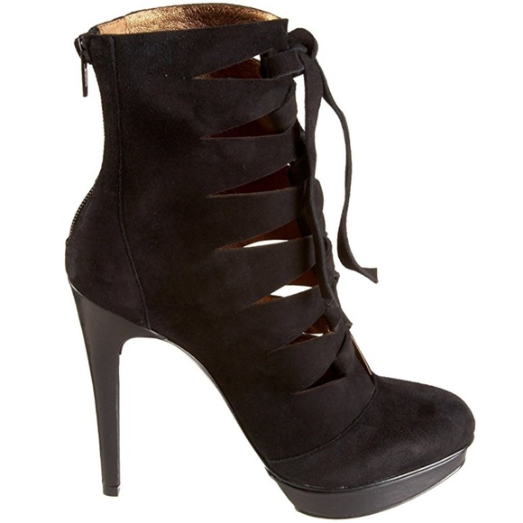 Pelle Moda Shoes - Worn once! Blk suede laceup boots